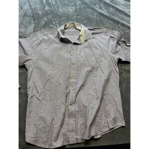 Barbour Shirt Mens Extra Large Red Tan Plaid‎ Check Preppy Casual Xl Long Sleeve